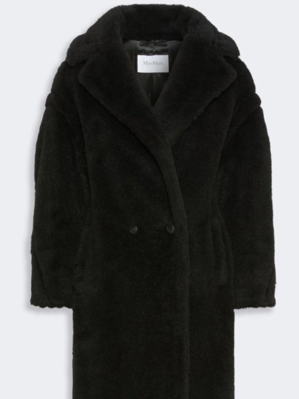MaxMara Teddy Bear Icon Coat in alpaca and wool, Black, Size M